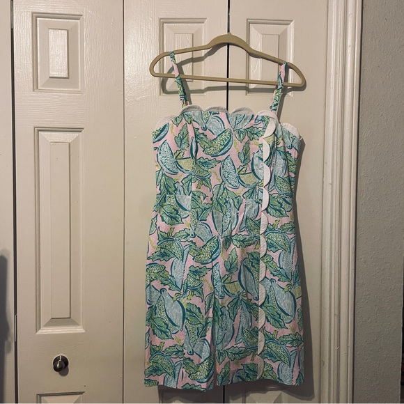 Spaghetti strap mini dress in pink and green tones  by Lilly Pulitzer size 12 - Picture 1 of 8